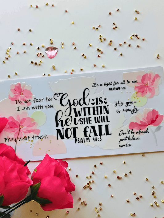 Trendy pink glass with quote 